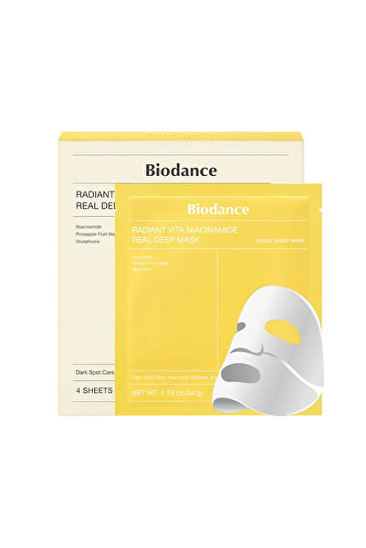 Biodance Set de măști tip șervețel iluminatoare Vita Niacinamide, 4 bucăți
