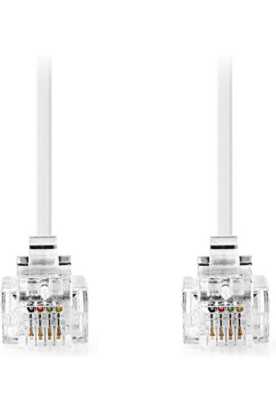 Nedis Επίπεδο Καλώδιο Τηλεφώνου RJ11 6P4C 10μ Λευκό (TCGL90200WT100)