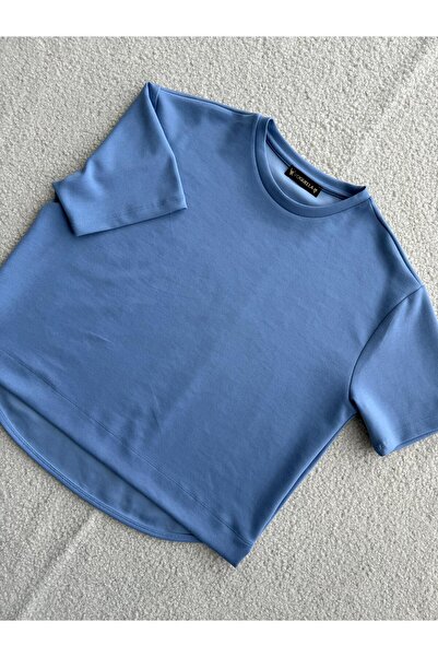 URAZ1984 Oversize T-shirt Koyu Mavi