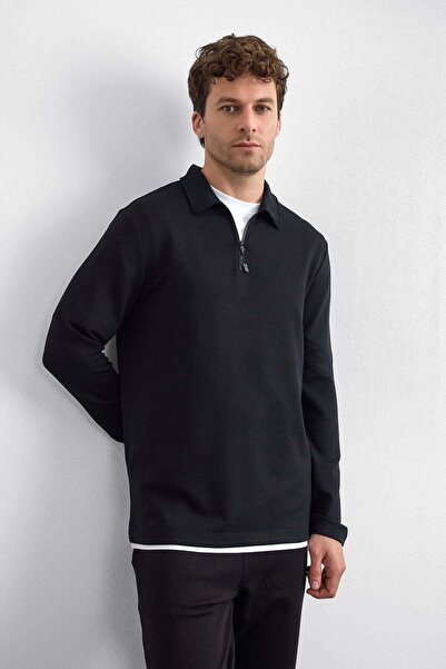 Back And Bond Black Men's Regular Fit Sweatshirt B35W12030