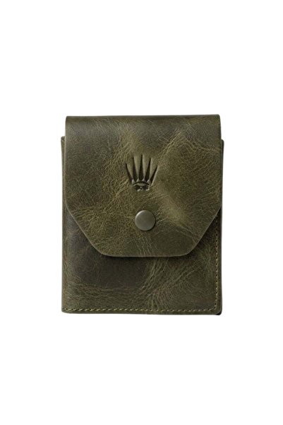 WATCHOFROYAL Purefold Green Genuine Leather Card Holder Wallet