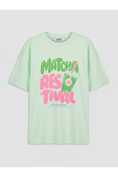LC Waikiki Tricou de fete cu guler rotund, mânecă scurtă, imprimat