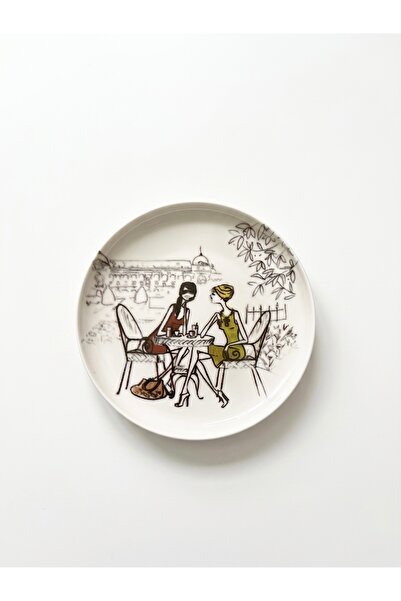 Maia Porselen 6'lı 19 cm Şef Modern Gün Baskılı Pasta Tabağı Seti