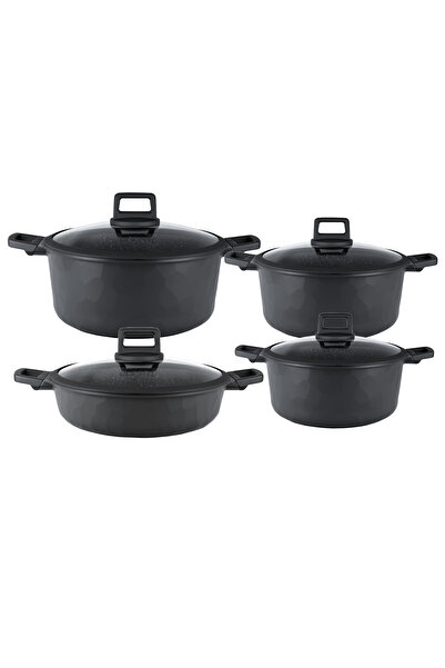 VOGATI MILAN SERIES 8PCS TITANIUM GRANITE COATING NON STICK INDUCTION COOKWAR...