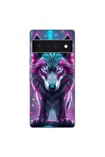 OEM Husa compatibila cu Google Pixel 6 Pro Silicon Gel Tpu Model Cyberpunk Wolf