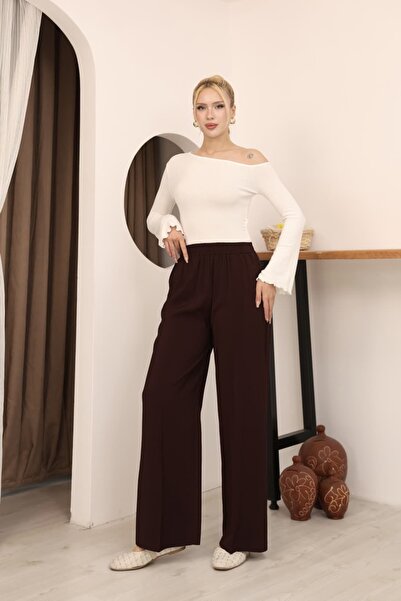 MODAELA Beli Lastiki Pocketed Tencel Palazzo Trousers