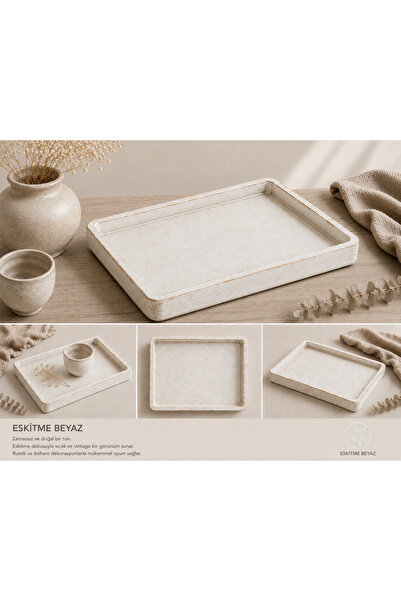 Art By Aslı Wabi Sabi Style Decorative Tray 20X27