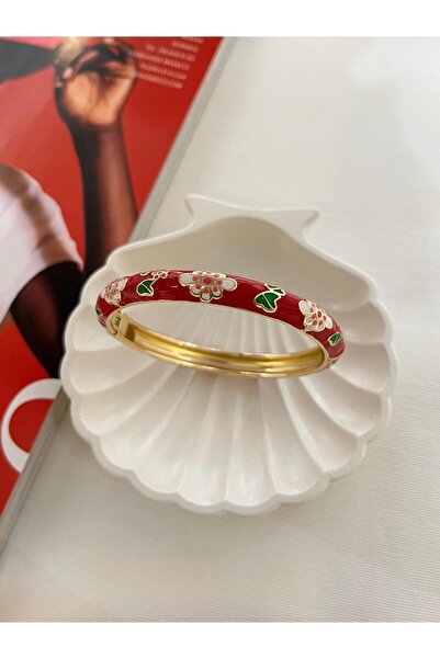 HİRA AKSESUAR Colorful Enamel Flower Dese Patterned Piece Bracelet