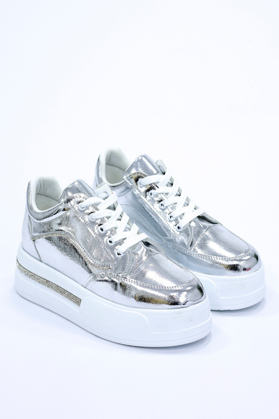kajal ayakkabı Frm 040 Stone Stripe Detailed Lace-Up Sports Shoes