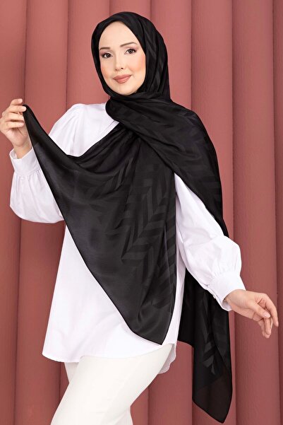 EBRUTESETTÜR Zigzag pattern jacquard shawl series - black