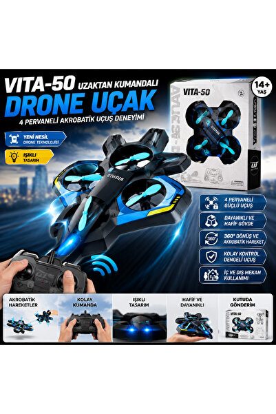 TRUST STORE Uzaktan Kumandalı Oyuncak Drone Uçak 4 Pervaneli Akrobatik Uçuş D...