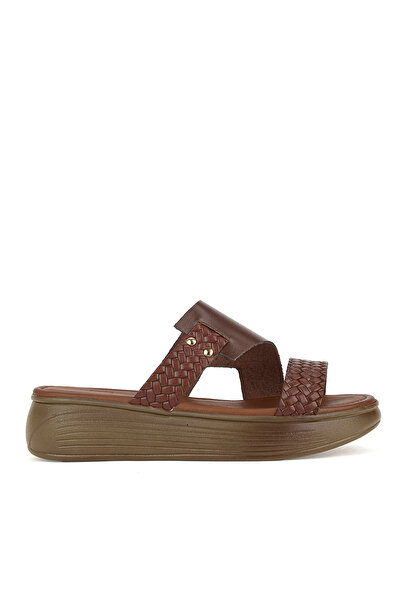 Ziya , Women's Genuine Leather Slippers 1611010Z500 Brown