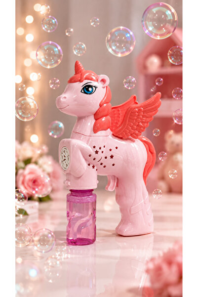 Bubblegum Işıklı Unicorn Baloncuk Tabancası – Müzikli Köpük Balon Makinesi Ço...