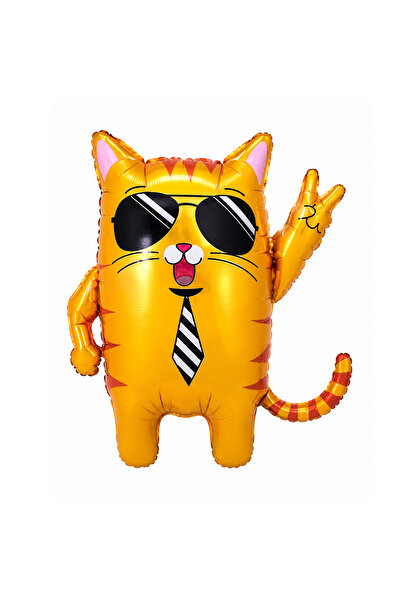 BeySüS Cat with Glasses and Tie Foil Balloon