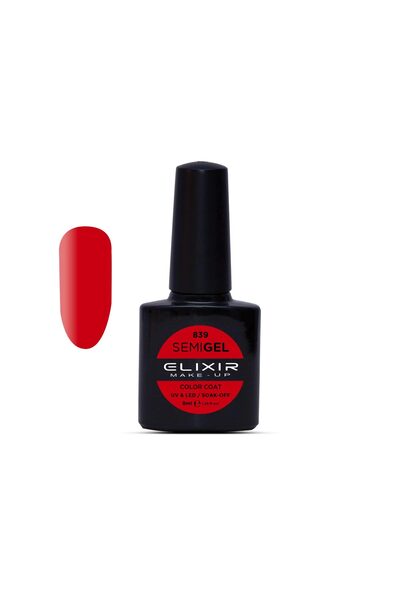 Elixir SEMI GEL (ΗΜΙΜΟΝΙΜΟ ΒΕΡΝΙΚΙ) - 839 (BRIGHT MAROON) 8ML