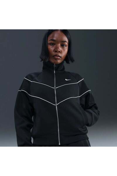 Nike Windrunner Poly Knit Jacket Kadın Siyah Ceket