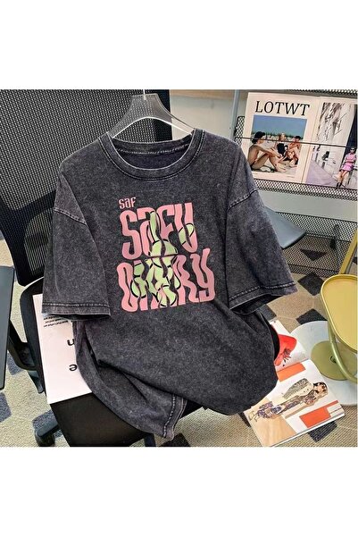 bellanova Unisex Oversize Printed T-Shirt Streetwear Comfortable Fit Daily Pr...