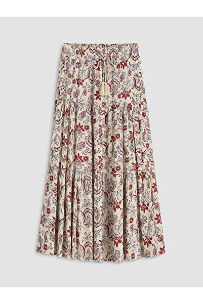 LC Waikiki Nevavm Patterned Layered Skirt with Elastic Waist