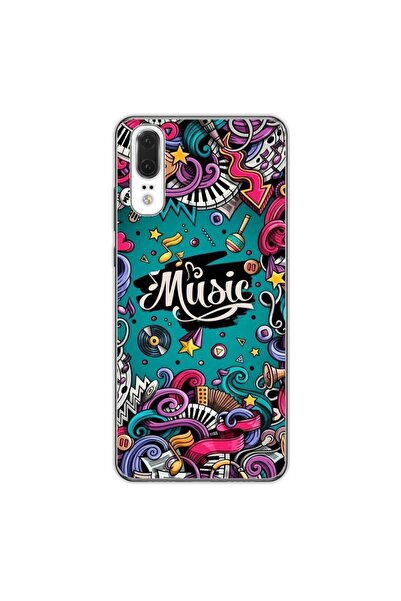 OEM Husa compatibila cu Huawei P20 Silicon Gel Tpu Model Pop Art Music