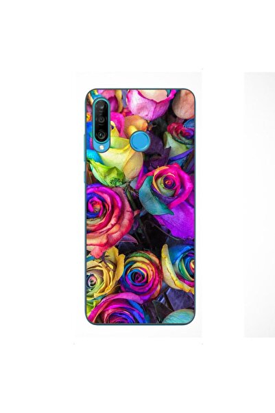 OEM Husa compatibila cu Huawei P30 Lite Silicon Gel Tpu Model Trandafiri Colo...