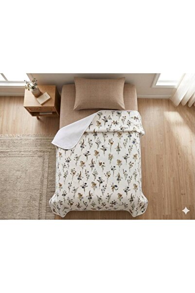 ŞENER HOME Set de lenjerie de pat cu model de flori sălbatice, elastic, pentr...