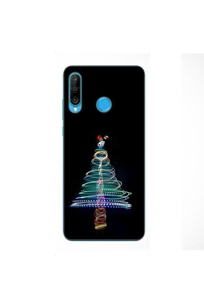OEM Husa compatibila cu Huawei P30 Lite Silicon Gel Tpu Model Craciun Brad Neon