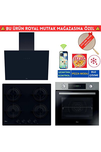 Hoover UpA Telefon Bağlantılı Siyah Turbo Ankastre Set (HO3158IN inox + HVW6M...