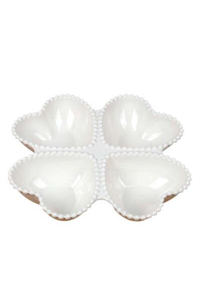 OEM Compartmented Ceramic Platter, White