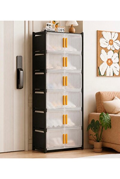 OEM 7-Row Foldable Storage Cabinet Without Installation, Plastic, for Home, K...