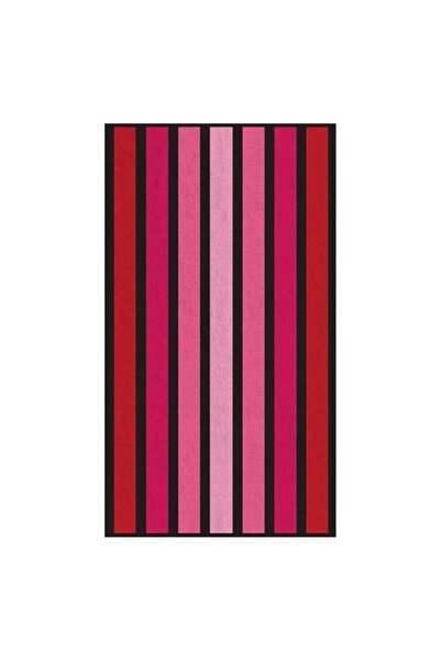 OEM Fuchsia Pink Red Striped Beach Towel 180 x 100 cm