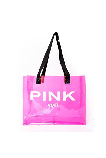 VUKİ 4'lü Pembe Şeffaf Büyük El Çantası Avantaj Paketi