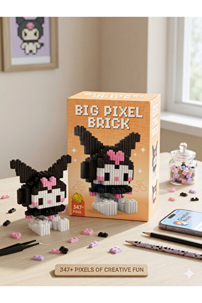 ydn Kuromi Figür Tasarımlı Büyük 347 Parçalı Blok Oyuncak Seti Big Pixel Bric...