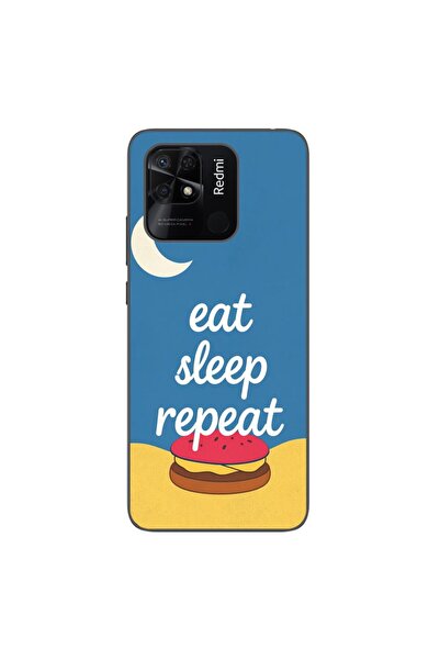 OEM Husa compatibila cu Xiaomi Redmi 10C Silicon Gel Tpu Model Eat Sleep Repeat
