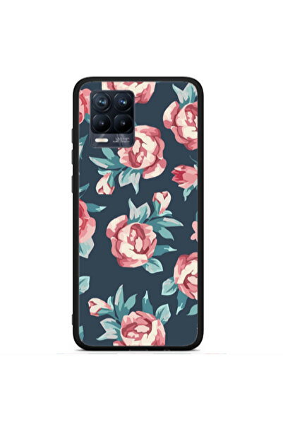 Other Realme 8 i Purple roses Black Glossy Θήκη