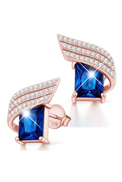 Larezo Cercei Din Argint 925 Placati Cu Aur Roz 18K, Model Initiala Litera M ...