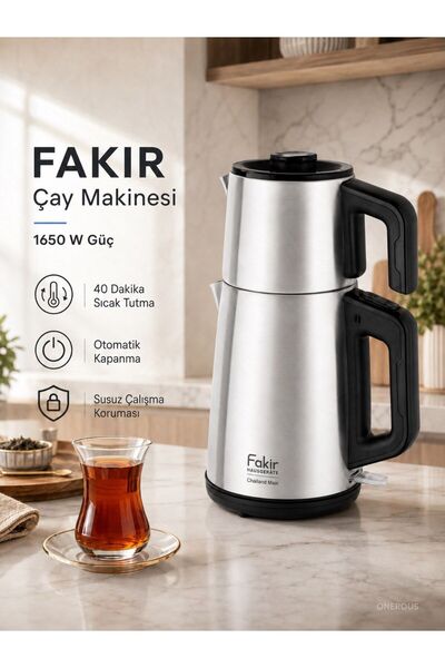 Fakir Elektrikli Çay Makinesi Çaycı 2 Litre Geniş Hazneli 1650 W Su Isıtıcı K...