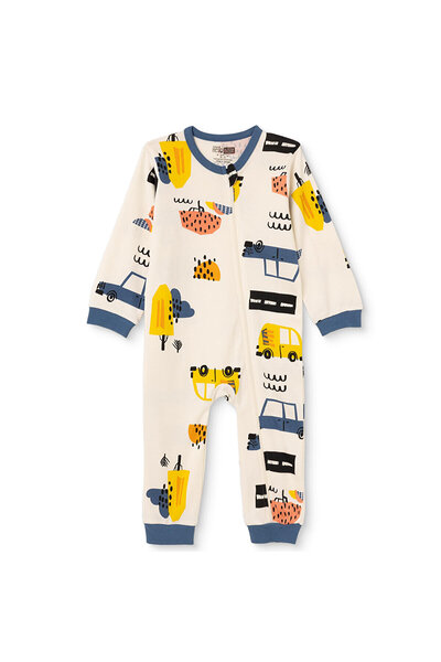 ebebek Hello Baby HelloBaby Erkek Bebek Tulum Taşıtlar Baskılı Fermuarlı Bisi...