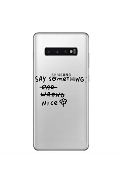 Other Samsung S10 Plus Say Something Transparent Silicone TPU Θήκη