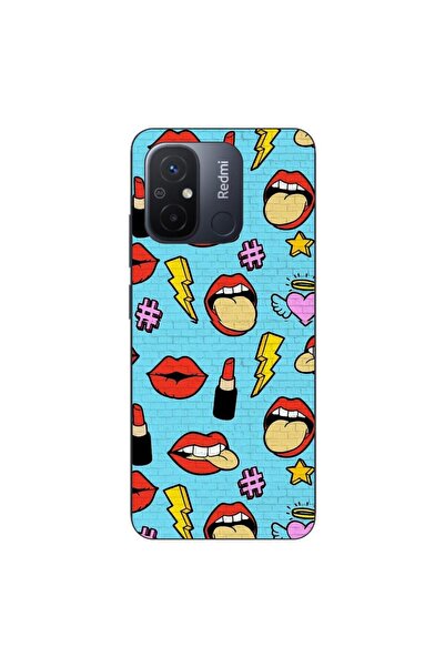 OEM Case compatible with Xiaomi Redmi 12C Silicone Gel Tpu Pattern Pop Art Lips