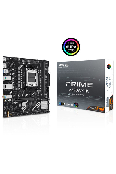 ASUS PRIME A620AM-K 7600Mhz(OC) DDR5 Soket AM5 M.2 DP HDMI mATX (Oyuncu) Anakart