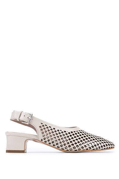 Tamer Tanca Women's Genuine Leather Beige Heeled Shoes