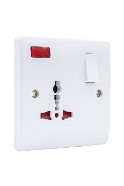 Duravel Universal Wall Socket with Switch, 13A Multi-Outlet, LED Indicator, W...