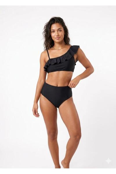 aykidsclup Women's One-Shoulder Ruffle Bikini 7214-