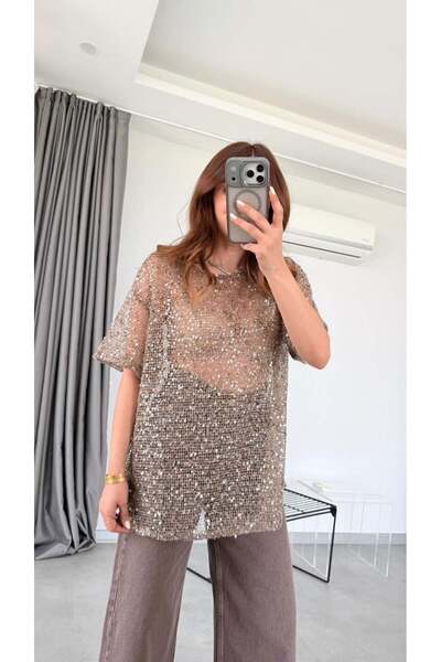 pelin yıldız butik Vizon Viktorya Pull Tasarım File Bluz
