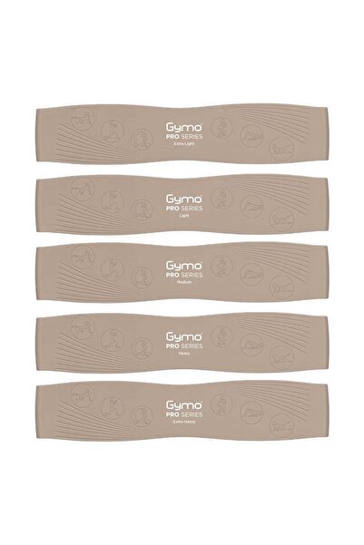 Gymo Pro Series Çantalı Direnç Bandı Fitness Pilates Esnetme Lastiği 5'li Set...