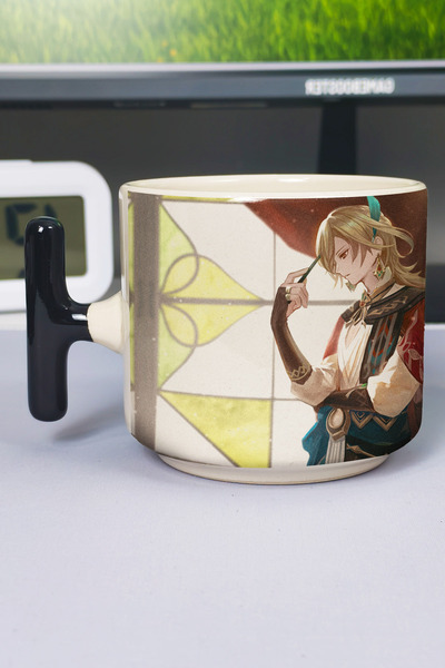 ZipZap Kaveh Genshin Impact Printed Ceramic Luxury Mug (1 Piece) T-Shaped Spe...
