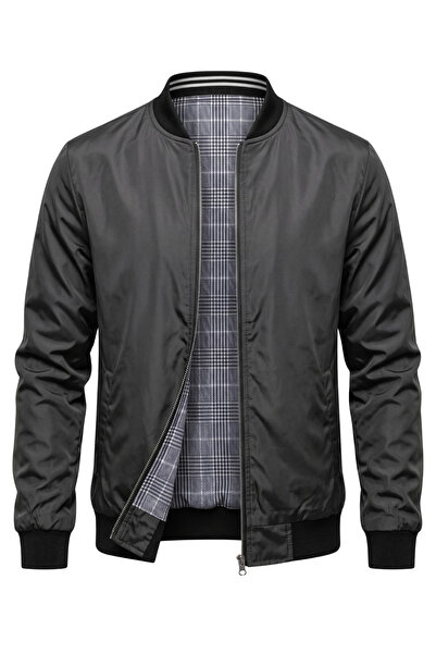 ixir Double-Sided Seasonal Men's Coat Plain Black