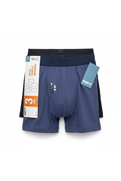 pepperts ! Boys' Cotton Boxers 3-Pack - Blue