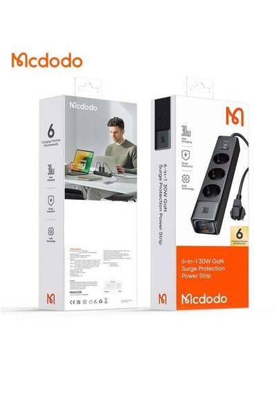 Mcdodo 6-in-1 30W GaN Surge Protection Power Strip CH-0620
