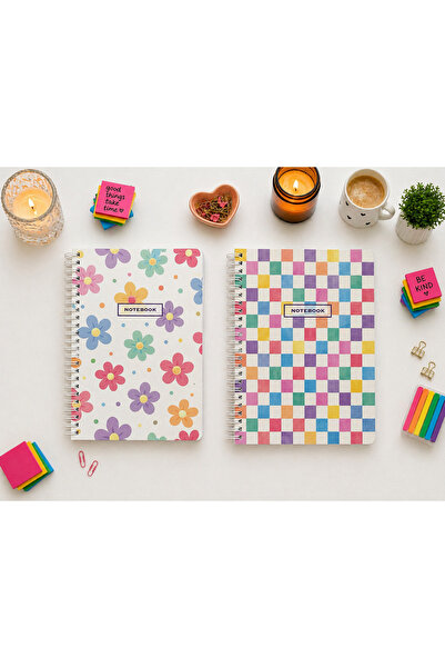 PickyTidy A5 Selefon Kaplama Kapak, 2 Adet Çizgili, 80 Yaprak, 80 gram Not De...